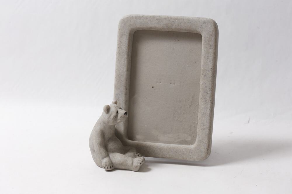 2001 Quarry Critters Picture Frame w Sad Polar Bear Figurine ~ 260909-WH 1147